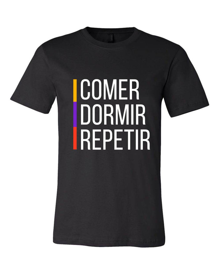 T-shirt para homem Comer. Dormir. Repetir