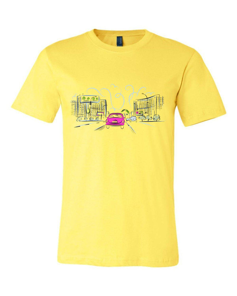 T-shirt para homem Carro Rosa