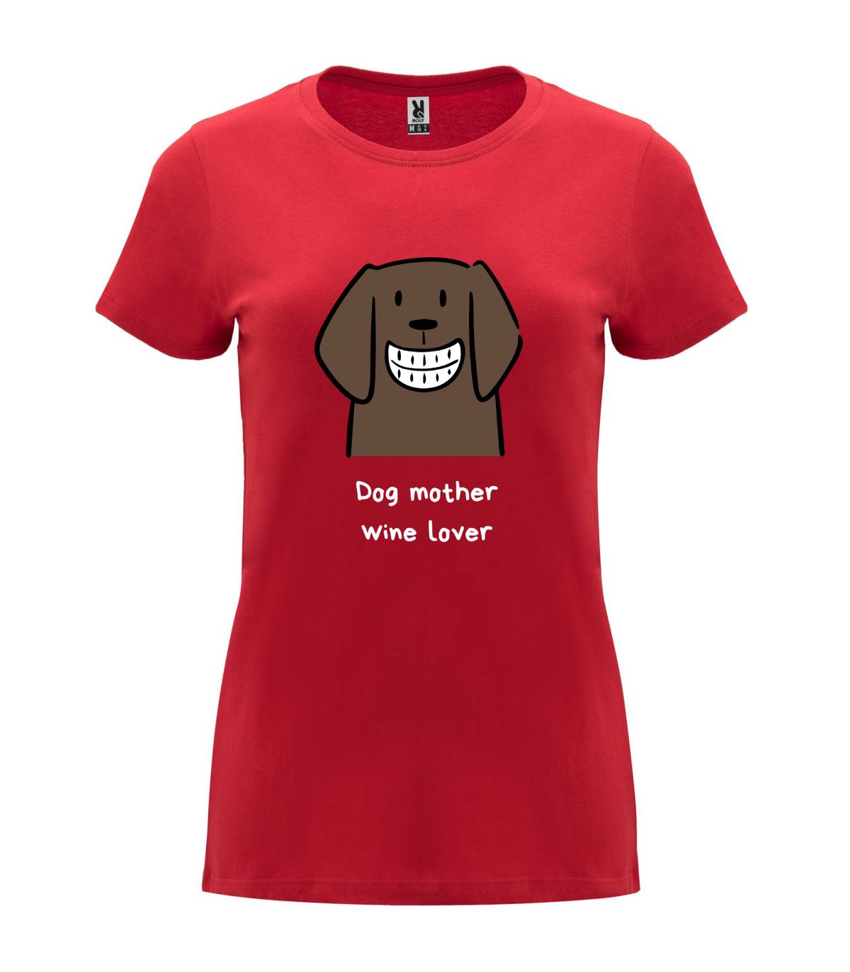 T-shirt feminina Dog Mother, Wine Lover