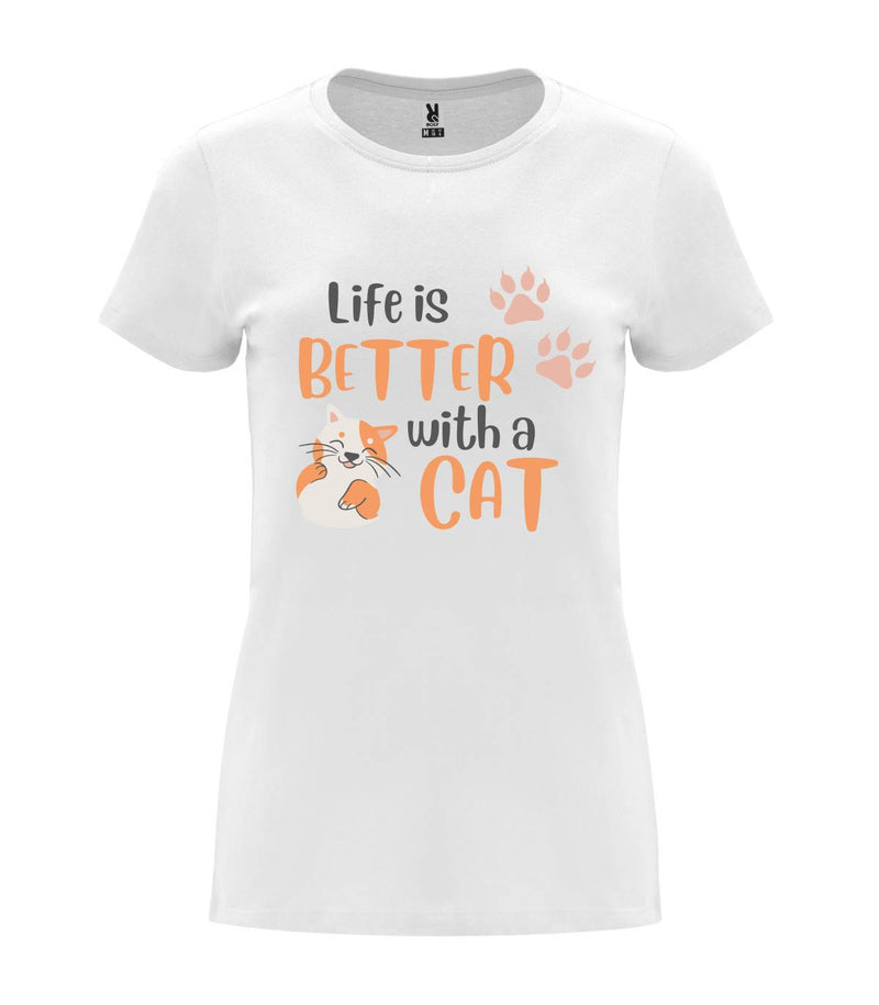 T-shirt feminina Life is Better With a Cat