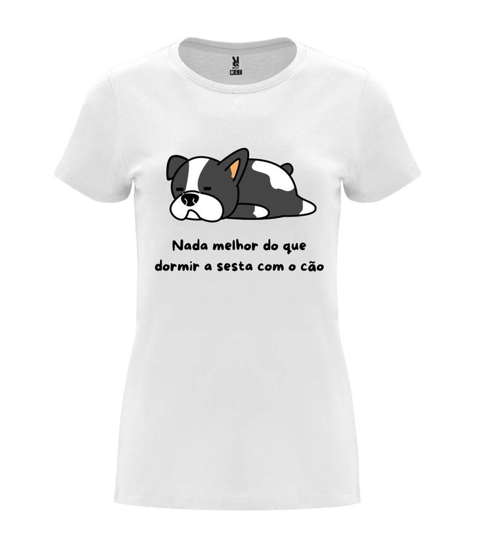 T-shirt feminina Nada Melhor Do Que Dormir A Sesta Com O Cão