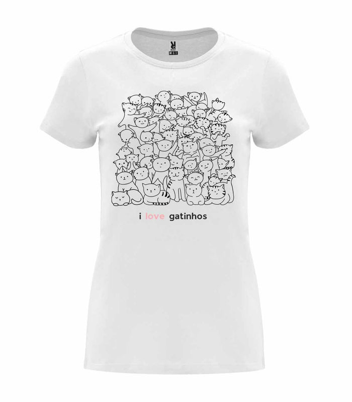 T-shirt feminina I Love Gatinhos