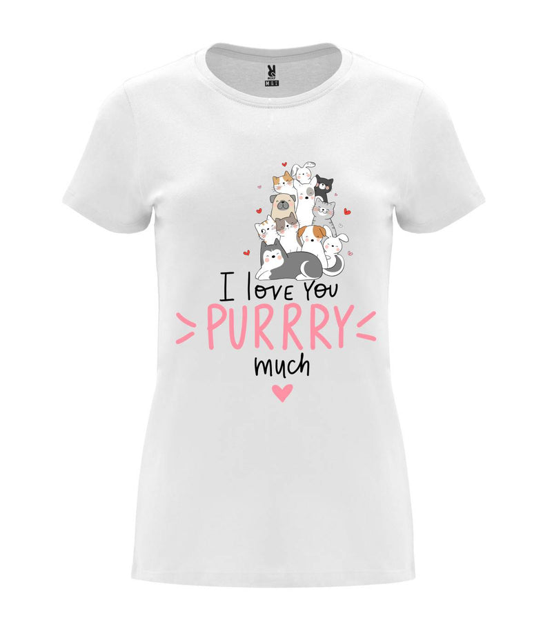 T-shirt feminina I Love You Purrry Much