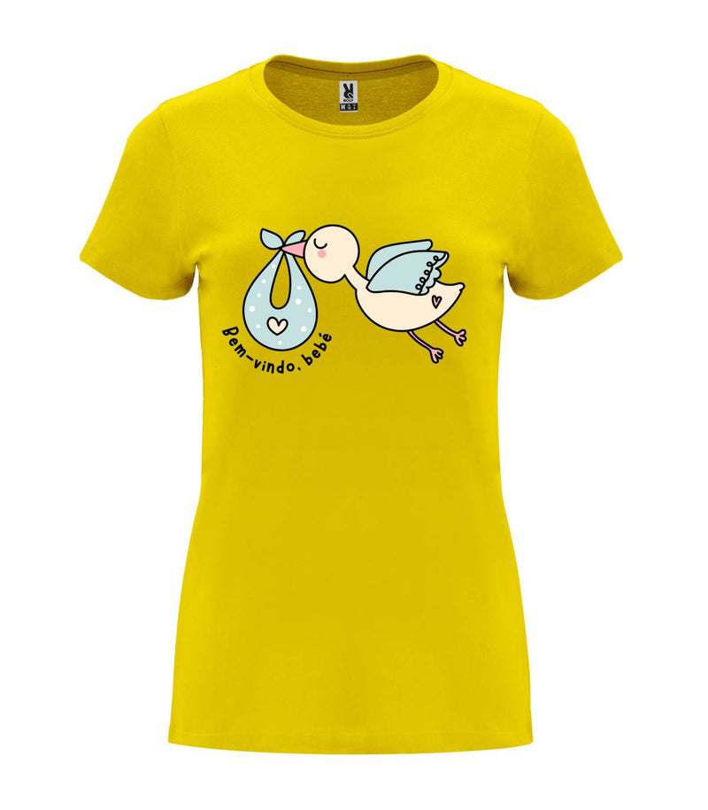 T-shirt feminina Bem-vindo, Bebé